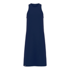 The Everyday Merino Dress showcased in navy, emphasizing its soft and stretchy material
