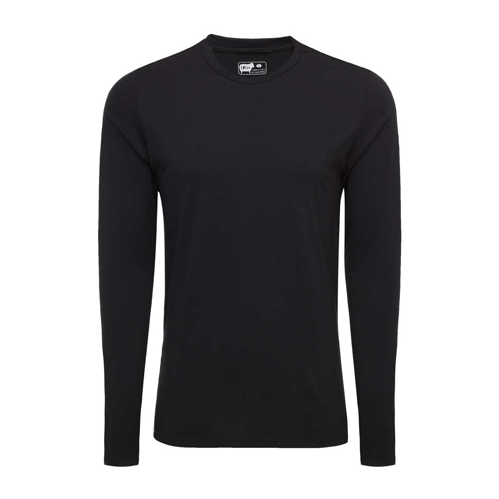 Mens Long Sleeve Merino Shirt - Black - Made in America