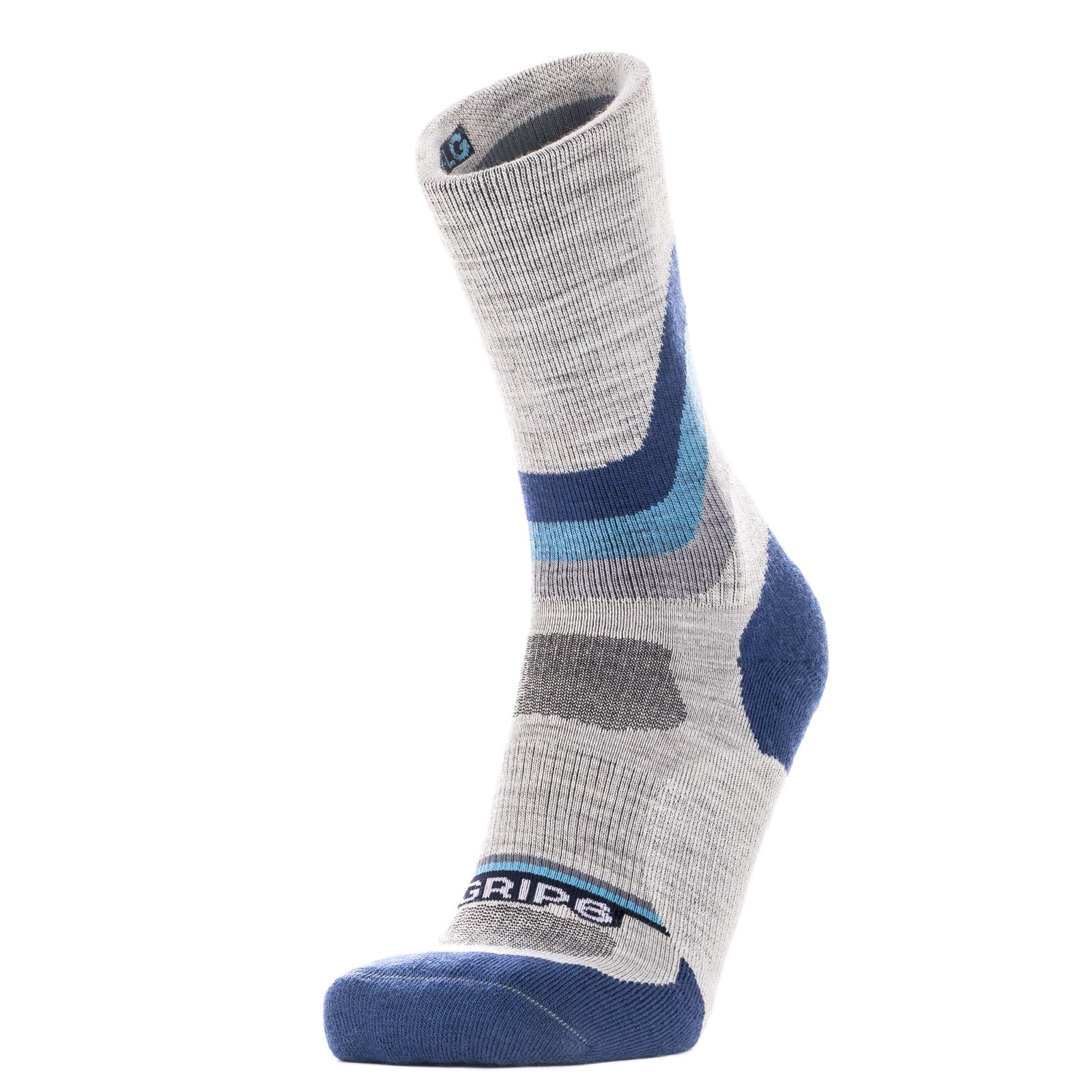 Grip6 Wool Crew Socks - Made In USA Small / Overland Blue