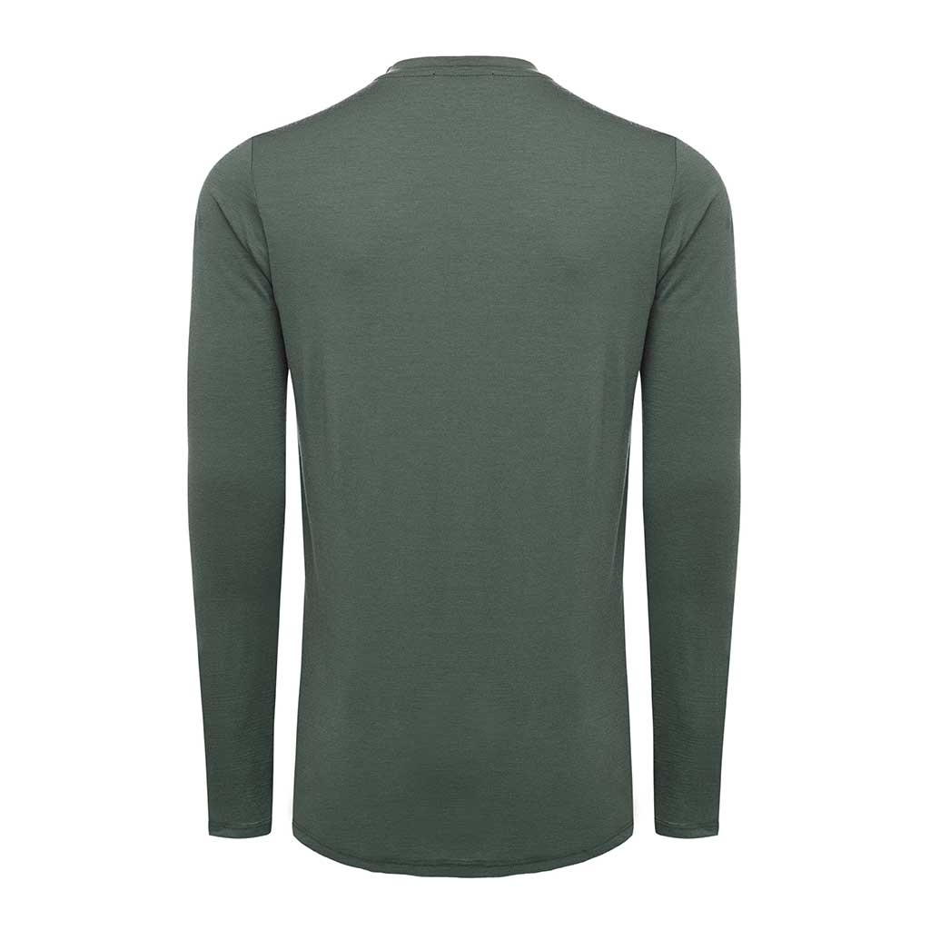 Mens Long Sleeve Merino Shirt - green - Made in America
