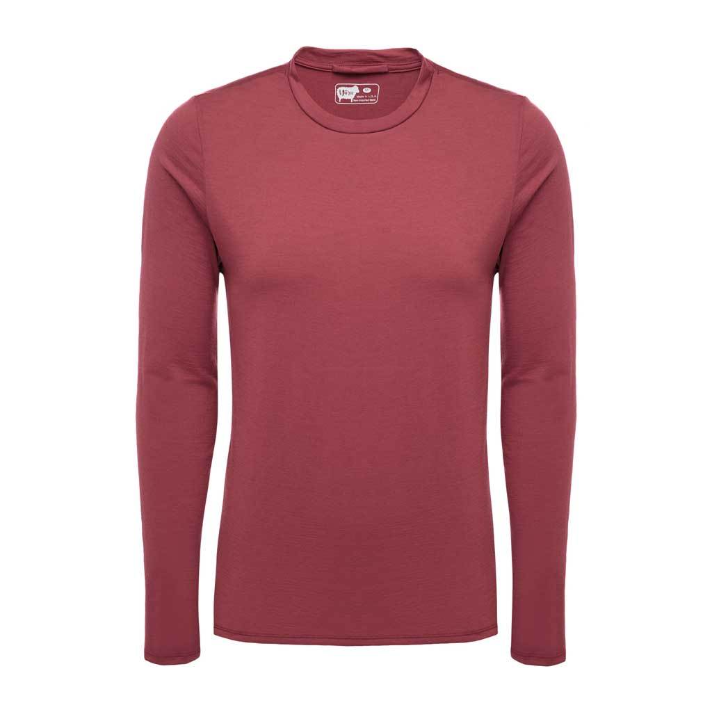 Merino Wool Long Sleeve Shirt - Red - Made in the USA